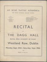 Programme, ballet recital by the Irish National Ballet School, 1956