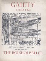 Programme, ballet recital by the Bolshoi Ballet, 1963