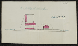 Hand-drawn coloured plan of farm