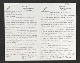 Photocopy of two letters from Pádraig Quinn to Maurice Fennell