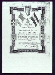 Photocopy of certificate of service for Stanislaus [James] McCarthy