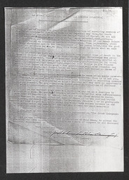 Photocopy of letter from Joseph A. Cunningham