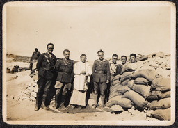 Photograph of Padre Alonso with officers of Irish Brigade at La Marañosa