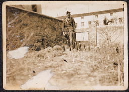 Photograph of James Roche at barracks in Cáceres