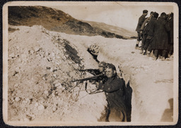 Photograph of Michael Weymes in the trenches at Ciempozuelos