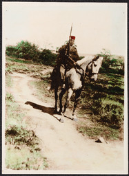 Colour print of member of Moorish Guard and his steed