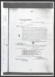 Photocopy of telegram from Mussolini to heads of volunteer troops regarding their progress