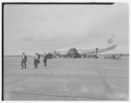 Pan American Airlines (PAA) and Sabena jets on ramp