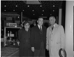 Lyndon B. Johnson and D. O'Malley at shop