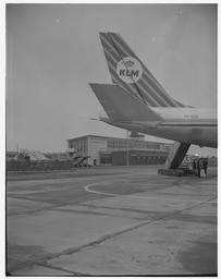 Terminal building at KLM Royal Dutch Airline tail