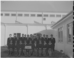 Students in Shannon hotel courtyard