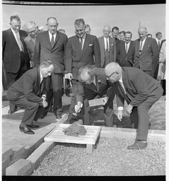 Mr Childers laying brick