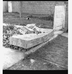 Damaged wall in housing estate, Shannon