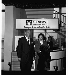 Stanley Powell and wife at Aer Lingus counter