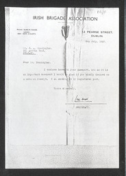 Photocopy of letter from Liam [Walsh] to Joseph A. Cunningham