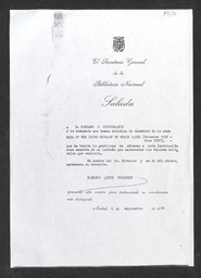 Photocopy of document in Spanish relating to the donation of a book