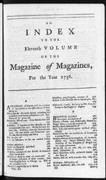 The Magazine of Magazines, Index 1, 1756