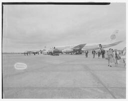 Two Pan American Airlines (PAA) DC8 jets on the ramp at Shannon