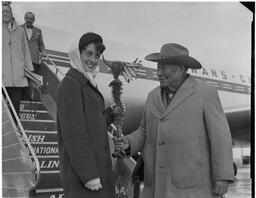Big Chief Walking Buffalo with Trans-Canada Airlines (TCA) hostess