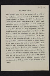 Letter with enclosures from Martin Secker to Edward P. McGrath, 2