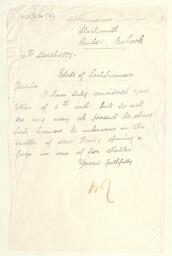 Draft letter from William Rochfort