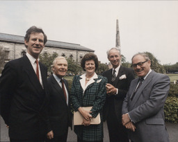 Representatives of NIHE Dublin and NIHE Limerick with Mary O'Rourke at Leinster House to mark the historic occasion of the passing of the University Bill.