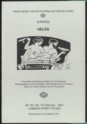 Poster, Euripides’ Helen, Rubato Dance Company, 1987