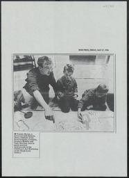 Newspaper photograph, Tommy Byrne, Children’s Art Workshops, Rubato Ballet, 1994