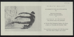  Invitation, Dance Strokes – The             Artist and the Dancer, RHA Gallagher Gallery, 1990