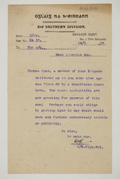 Letter relating to a payment of a fine