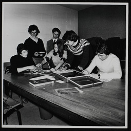 Photograph of students at lectures in the early days at NIHE Limerick