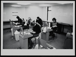 Photograph of students at lectures in the early days at NIHE Limerick