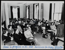 Photograph of students at lectures in the early days at NIHE Limerick