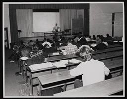 Photograph of students at lectures in the early days at NIHE Limerick