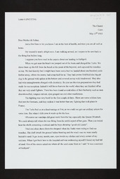 Transcript of Thomas Noonan's letter to his parents