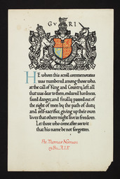 Memorial scroll and letter