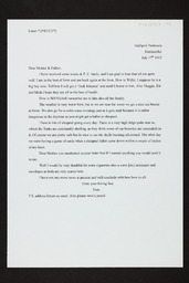 Transcript of Thomas Noonan's letter to his parents