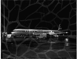 British Overseas Airway Corportation (BOAC) Comet 4 Jet Refueling on Ramp at Night