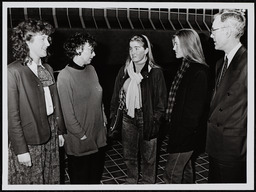 Groups of unidentified students and a reception area