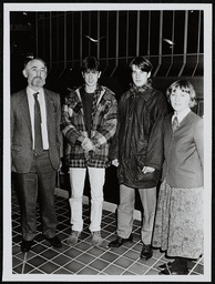 Groups of unidentified students and a reception area