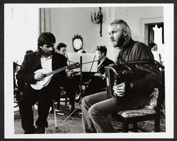 Martin Murray and Mairtin O'Connor with Irish Chamber Orchestra members in background