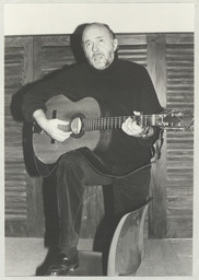 French singer Serge Kerval with a guitar