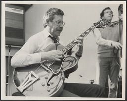 Jazz musicians Ronnie Ross, Louis Stewart, Len McCarthy and Lee Konitz, Plassey Arts Days, 1987