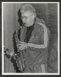 Jazz musicians Ronnie Ross, Louis Stewart, Len McCarthy and Lee Konitz, Plassey Arts Days, 1987