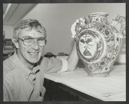 John Hunt with Hunt Museum artefacts