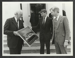 Presentation of a framed photograph of the model of Phase 1 development of NIHE Limerick