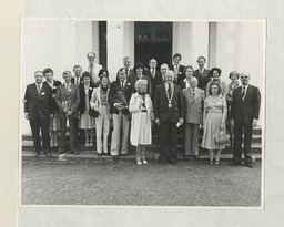 Group of Quimper/ Limerick delegates outside Plassey House