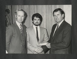 Presentation of an unspecified award to Desmond O'Farrell by Donal Brennan, Chairman, Ireland-United States Council