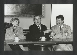 Jean Kennedy-Smith at a tree-planting ceremony with Tom O'Donnell, Noel Mulcahy and Bertie Wall