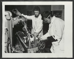 Students in science workshops and laboratories